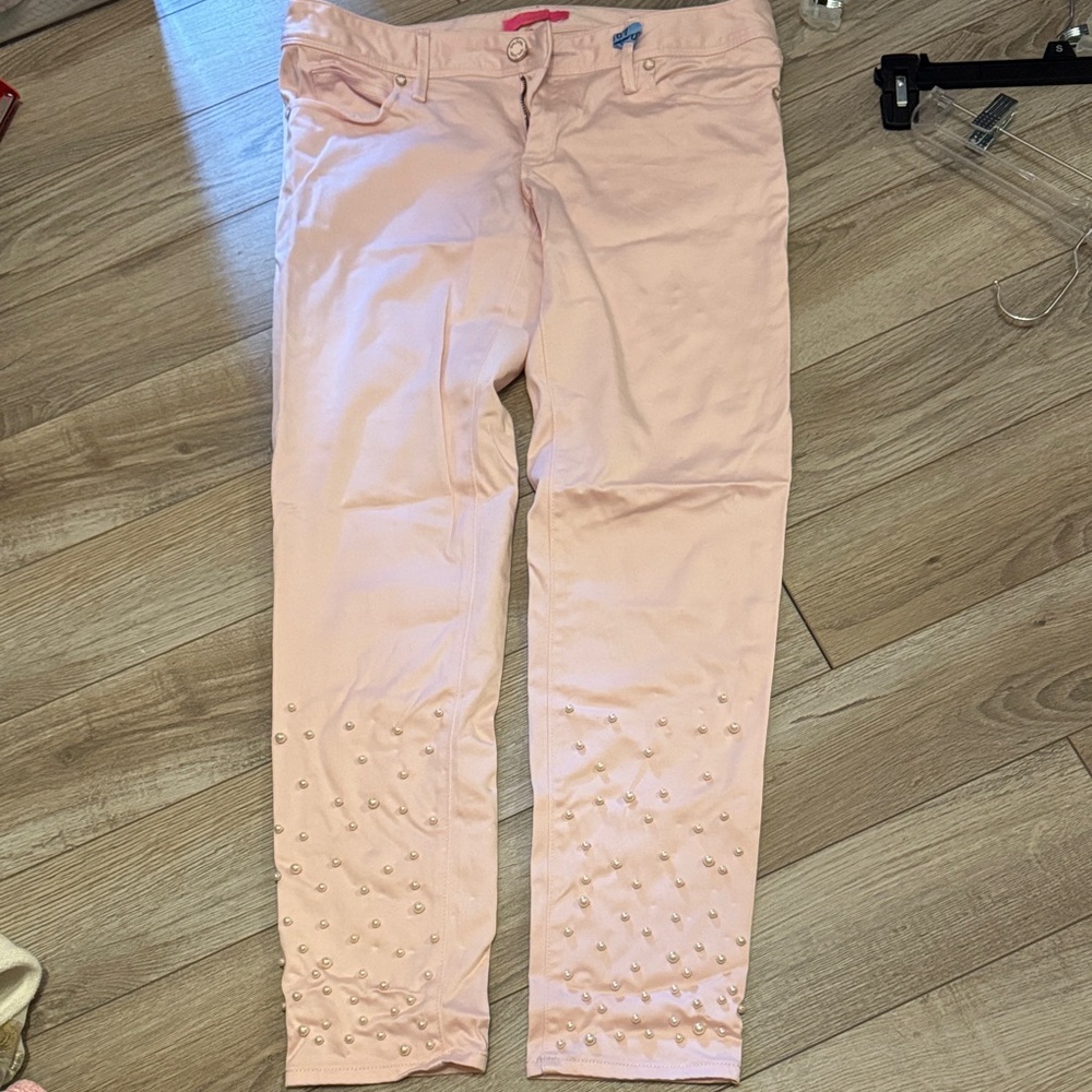 Lilly Pulitzer Light Pink Embellished Skinny Pants
